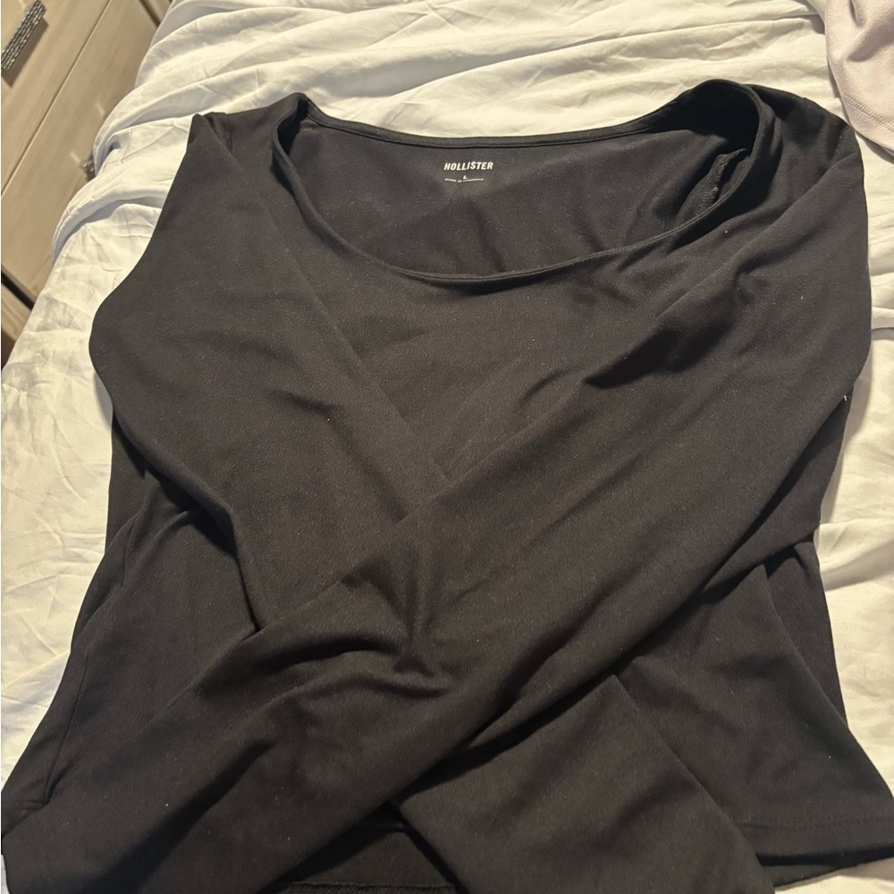 Hollister seamless scoop neck black long sleeve Black